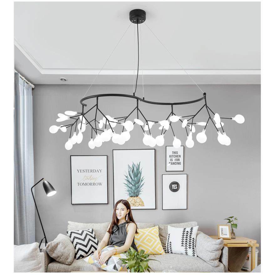 新款直销北欧吊灯创意个性ins泡泡灯客厅吧台灯服装店树枝萤火虫
