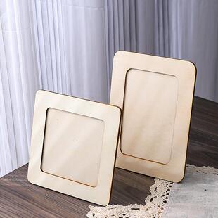 新款直销白胚相框底胚手工制作材料木质工艺品画框儿童创意奶油胶