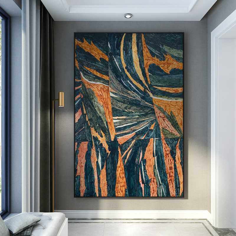 新款直销复古侘寂风玄关装饰画抽象艺术客厅沙发后面壁画书房茶室,家装主材,岩板,淘宝优惠券,粉丝福利购,淘宝优惠卷