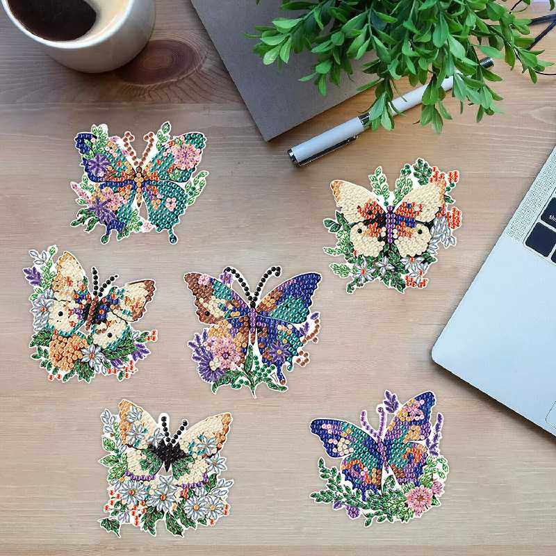 新款直销钻石画DIY新款蝴蝶冰箱贴亚克力材质室内冰箱墙体装饰房,居家布艺,布贴,淘宝优惠券,粉丝福利购,淘宝优惠卷