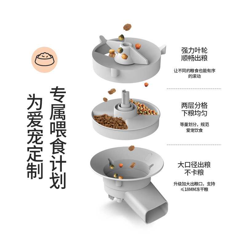 新款直销全自动喂食器宠物APP智能定时定量猫碗狗碗双碗猫咪狗粮