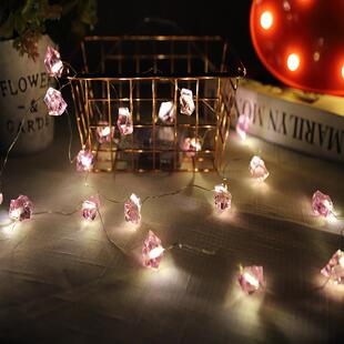 新款 饰闪烁彩灯 直销LED铜线灯串水晶灯串浪漫钻石造型灯串家居装