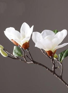 新款直销现代玉兰花干花仿真花客厅餐桌茶几插花假花家居装饰品办