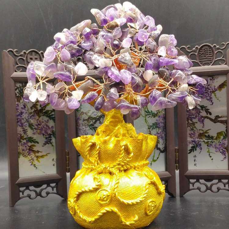 新款直销黄水晶发财树电视柜摆设家居客厅酒柜装饰品摆件小招财摇,家居饰品,桌面摆件,淘宝优惠券,粉丝福利购,淘宝优惠卷
