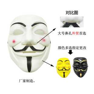 新款直销万圣节派对恐怖鬼脸面具V字仇杀V字怪客全脸男士影视面具