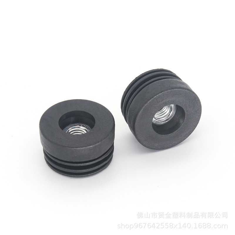 新款直销25加厚圆螺母M8圆管塞带螺母椅子脚垫螺母可调脚圆管管塞