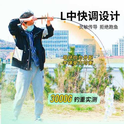 新款直销4MM大导环路滑杆实心L调路滑鱼竿路亚滑漂竿路滑竿路亚竿