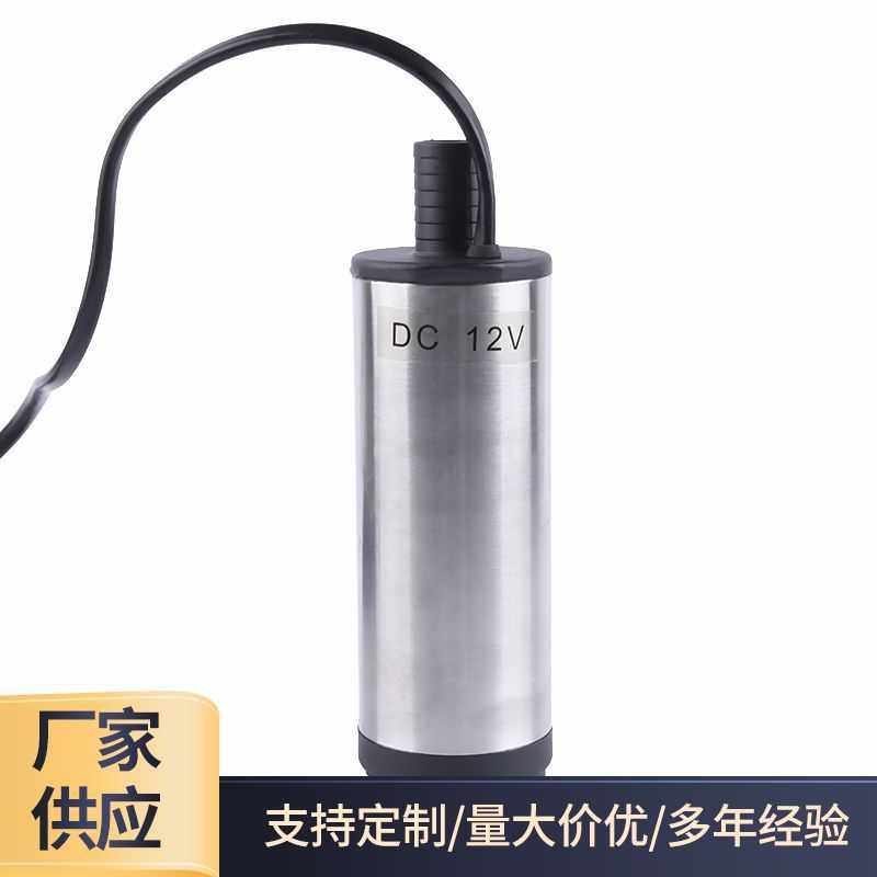 新款直销银色12v/24v微型抽油泵 不锈钢便捷式抽油泵 微型潜油泵