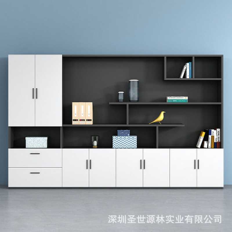 新款直销深圳办公家具文件柜书柜老板办公室背景木质柜子板式资料