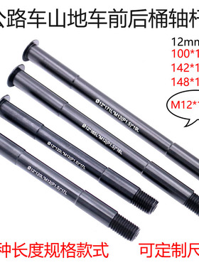 M12桶轴杆越野山地公路筒轴杆全尺寸100*12mm142*12/148*12筒轴杆