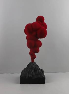 现代简约白色火山喷发创意摆件客厅样板房玄关家居软装饰品