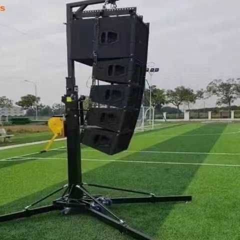 音响支架流动带轮子音箱架子手摇吊旗悬挂杆支架展示架移动灯光