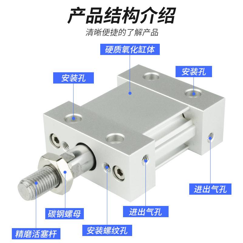 SMC型MU气缸MUB平板式MDUB25 32 40 50 63-20-30-50-75DMZ扁形缸