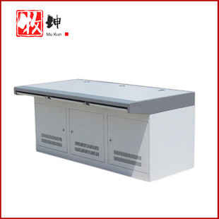 监控操作台三联 双联钢木电脑机房指挥中心控制台平台桌4联调度台