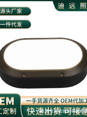 现代简约欧式led防潮灯8W/12W/15W三防椭圆壁灯庭院灯阳台过道灯
