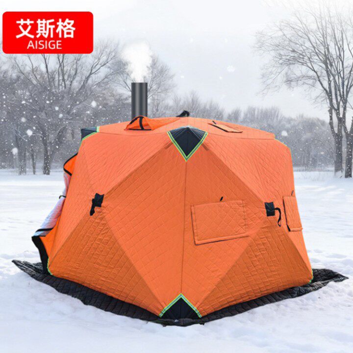 跨境冬季钓鱼帐篷加厚露营防风保暖棉帐篷批发单人户外冬钓帐篷