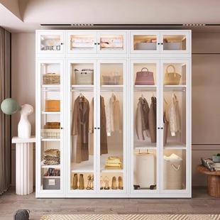 铁艺衣柜家用卧室现代简约轻奢简易组合铁皮收纳储物衣橱柜子 新款