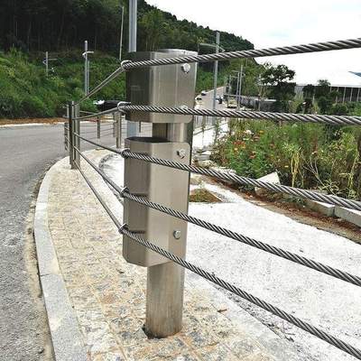 公路山路防撞五索六索绳索护栏 景区河道钢丝绳护栏缆索护栏国标