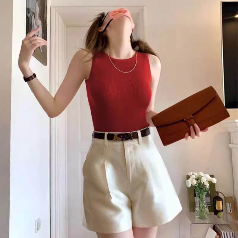 欧洲站吊带背心女内搭时尚洋气时髦夏高级感针织打底无袖T恤上衣