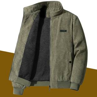 羊羔絨外套男士 休閑立領保暖棉衣服 潮牌加絨加厚燈芯絨工裝 秋冬季