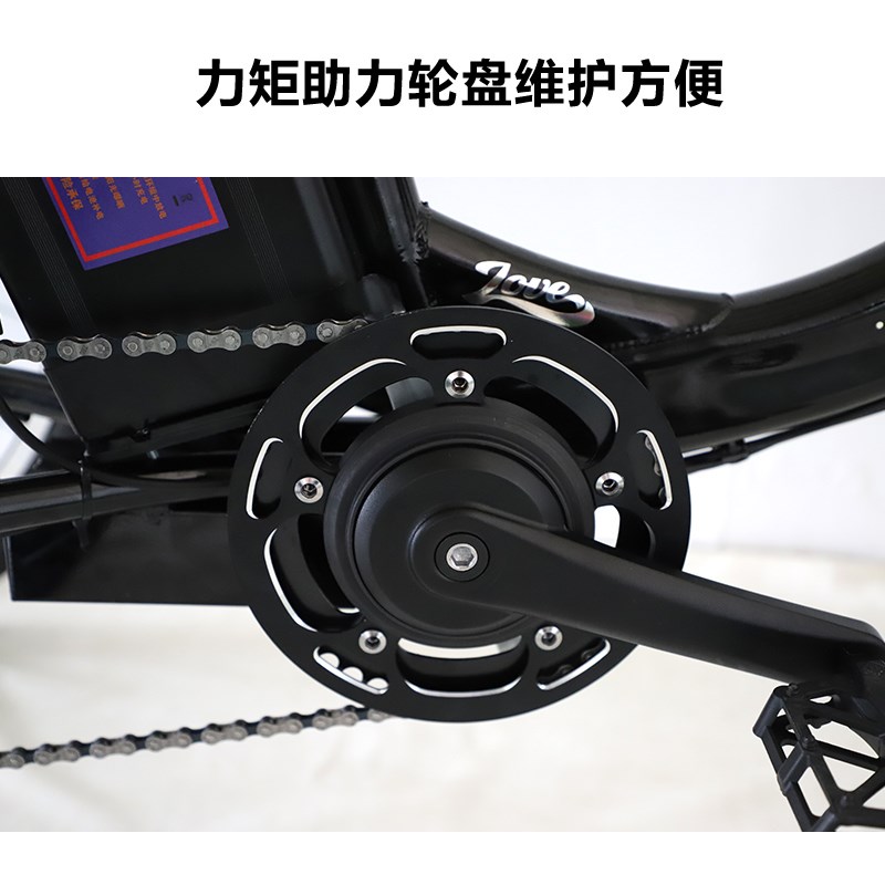 纯力矩助力三轮车差速器变速老年电动脚踏助力代步车油碟24寸轻便