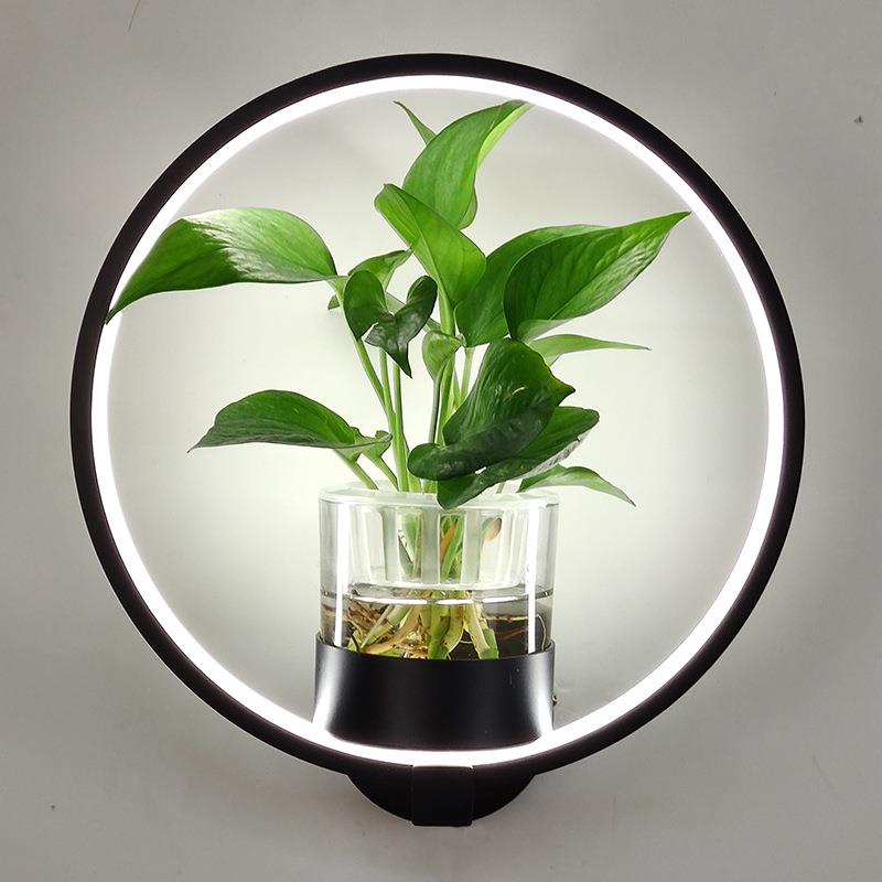 现代简约北欧创意客厅餐厅楼梯过道灯书房卧室床头灯绿植壁灯