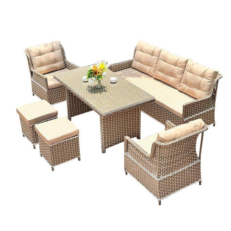 户外藤编沙发庭院露天组合休闲别墅阳台室外长桌三人家具防水防晒,住宅家具,户外沙发,淘宝优惠券,粉丝福利购,淘宝优惠卷