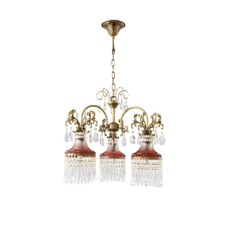 全铜卧室床头客厅过道走廊水晶法式氛围感复古酒杯吊灯美式铜灯,家装灯饰光源,智能吊灯,淘宝优惠券,粉丝福利购,淘宝优惠卷