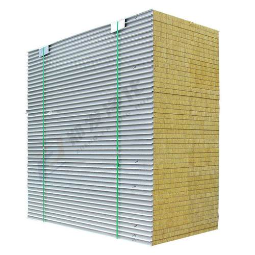 机制岩棉彩钢夹芯板食品车间防火阻燃隔墙板洁净板岩棉净化板