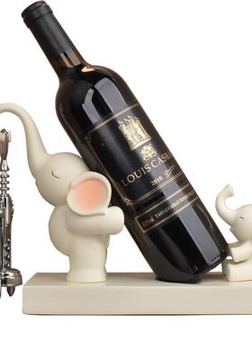 创意大象餐边柜酒架客厅酒柜装饰品红酒架摆件轻奢高档电视柜摆设