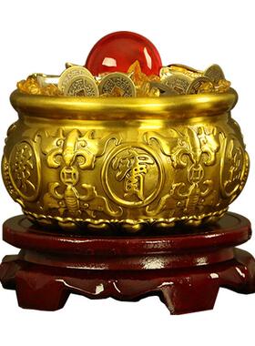 厂家纯铜八福聚宝盆摆件家用客厅玄关店铺装饰工艺品开业礼品