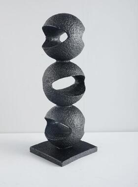 简约现代家客厅创意艺术软装饰品砂岩摆件样板房玄关柜摆设