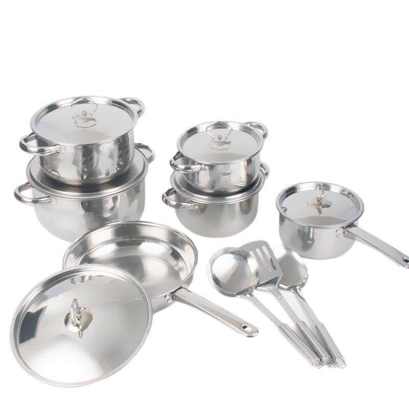 不锈钢厨房锅具套装礼品多件套组15件套厨具烹饪炊具pots