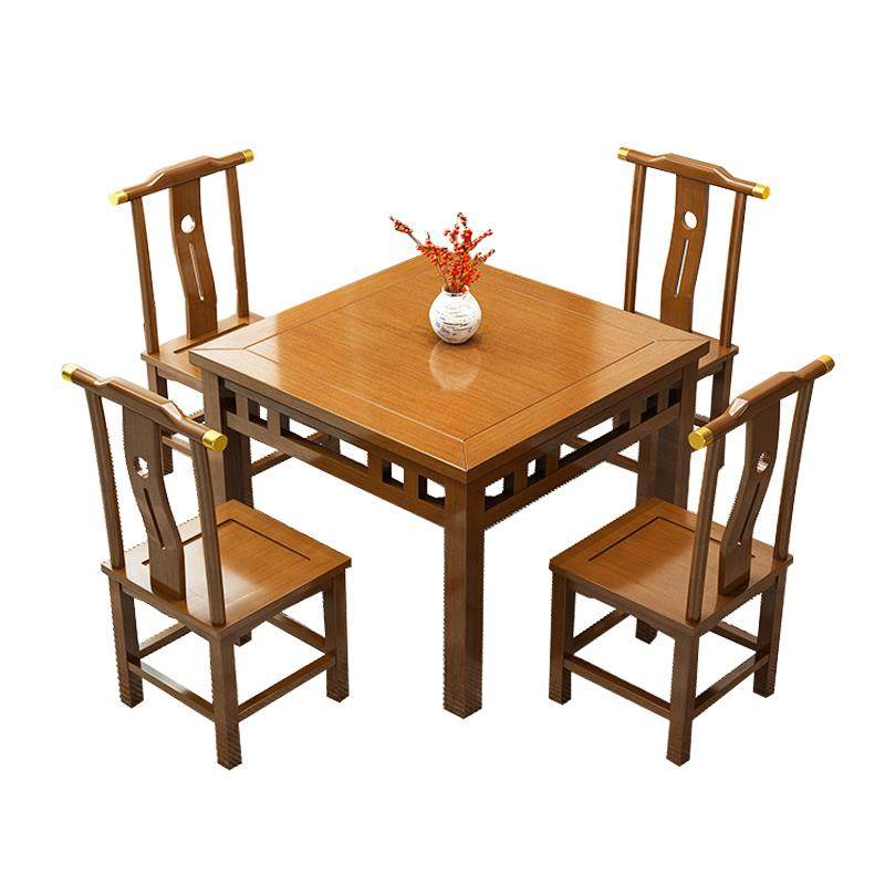 中式实木八仙桌老式仿古餐桌农村中堂正方形桌子家用饭店桌椅商用