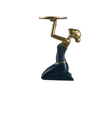 轻奢艺术人物大型落地摆件托盘客厅玄关电视柜沙发旁边家居装