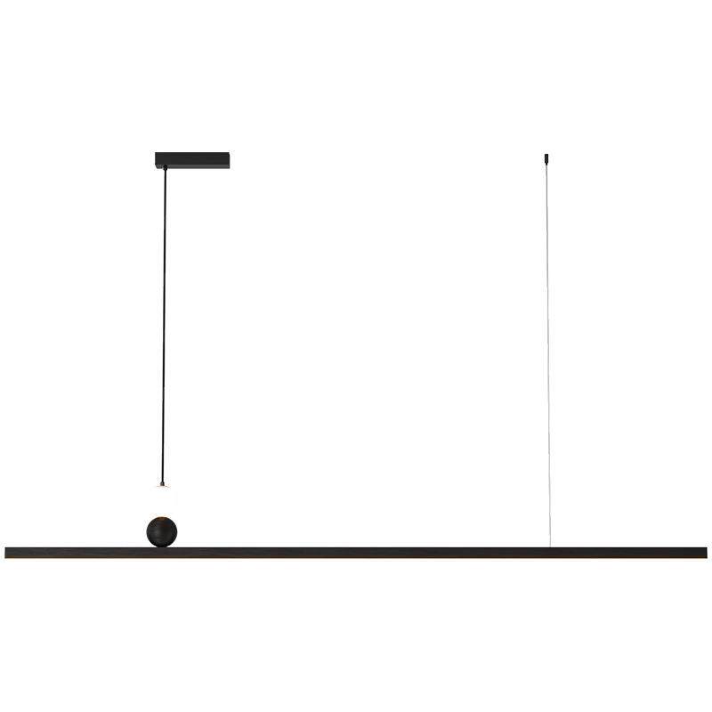 智能一字几何餐吊灯现代创意极简艺术餐厅个性吧台LED极简餐桌灯