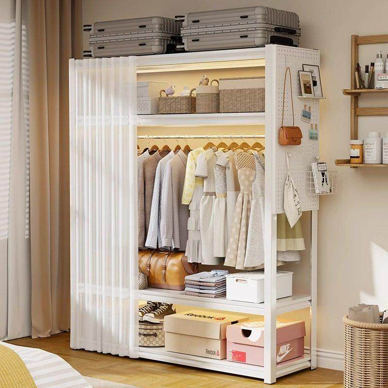 钢制置物架货架家用衣柜简易组装开放式卧室衣帽挂衣架收纳层架子