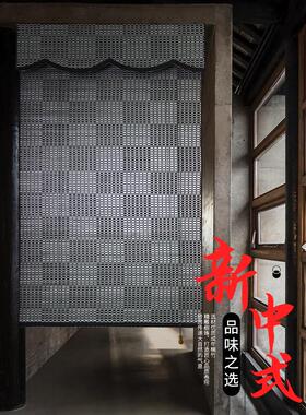 热卖 黑色竹帘加密线遮光卷帘卧室门帘隔断移门推拉门 夏天防蚊虫