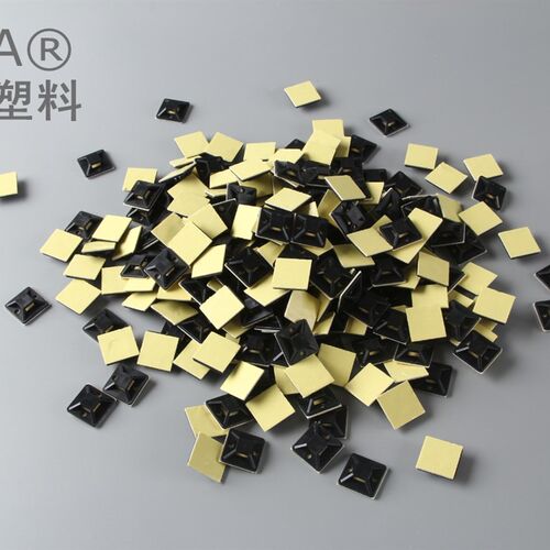 黑色白色瑞邦塑料 吸盘塑料自粘式扎带固定座定位片25*25厂家直销