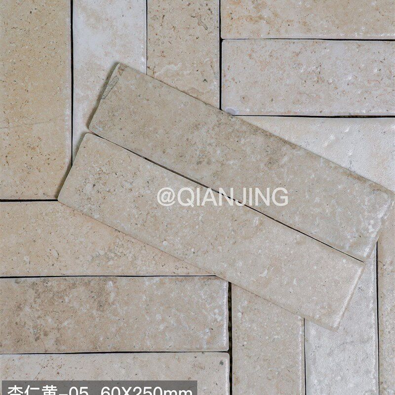 莱姆石长条砖60X250MM覆古做旧手工砖哑光彷石材砖民宿背景墙瓷砖