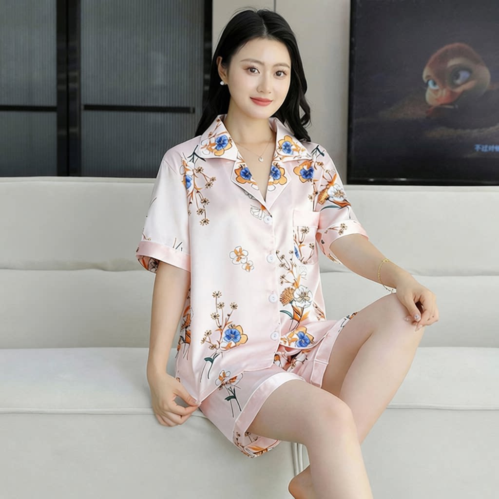 新款夏季睡衣女三件套装小香风
