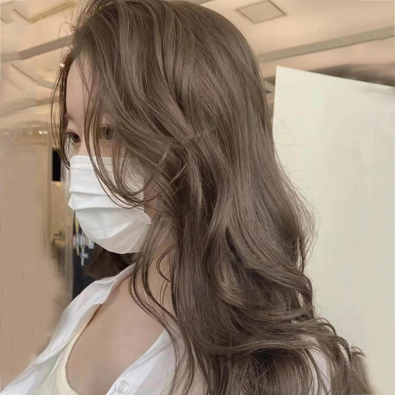 茉莉茶色染发剂泡泡2022流行色自己在家染发膏奶茶灰棕色女纯植物