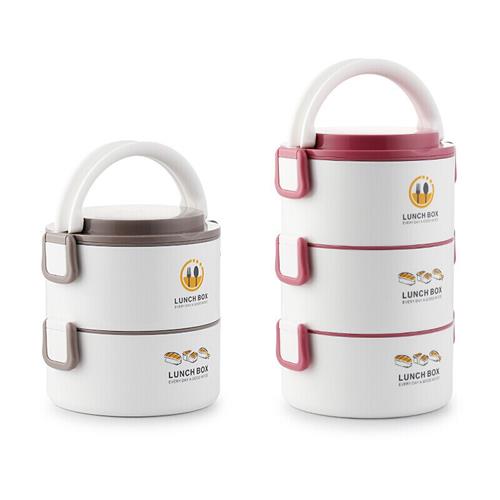 中粹上班族微波炉加热饭盒便当盒可携式多层保温桶陶瓷内胆分隔定