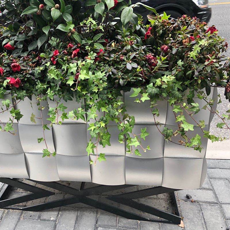 户外市政道路隔离花箱组合园林景观PVC发泡塑木花箱花盆