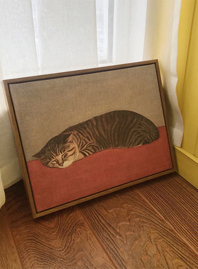 好货闭眼买!店主家自用款~日式现代简约猫咪挂画客厅卧室摆画装