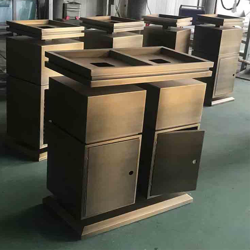 不锈钢镀锌板单双垃圾桶电镀烤漆丝网印索引牌展台展架货柜字制作