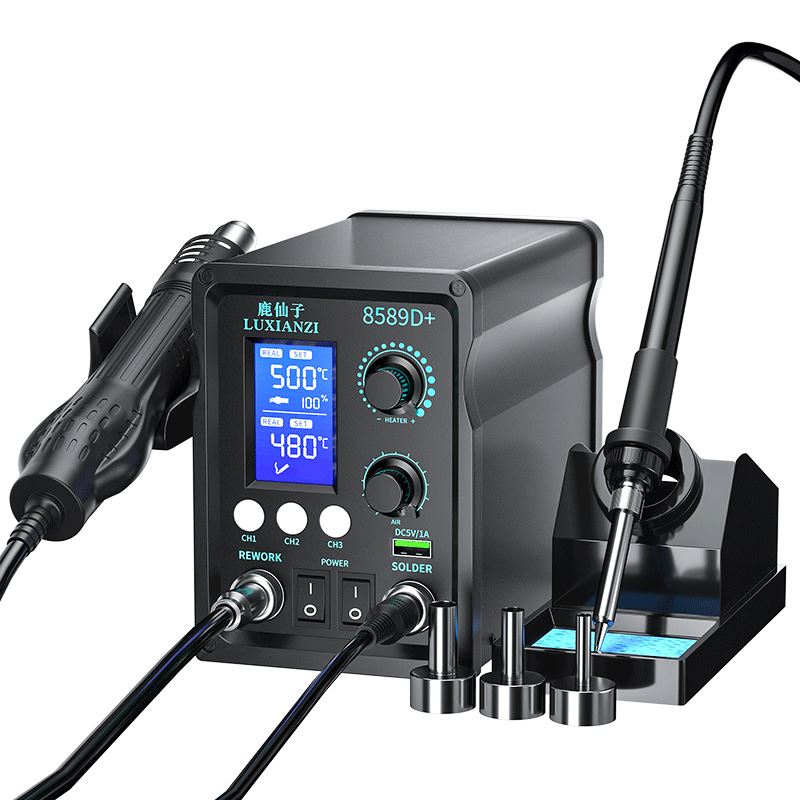 。鹿仙子热风枪拆焊台二合一898D显大功率电烙铁数手机维修焊接工
