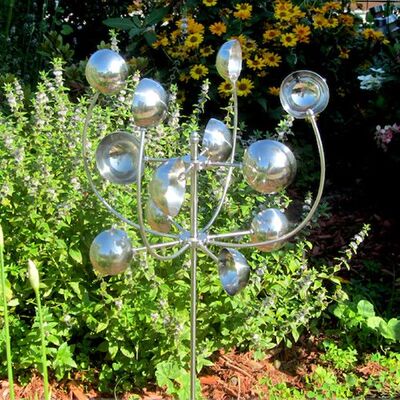 极速Rotary Wind Spinners Wrought Iron Garden Stakes Pinwheel