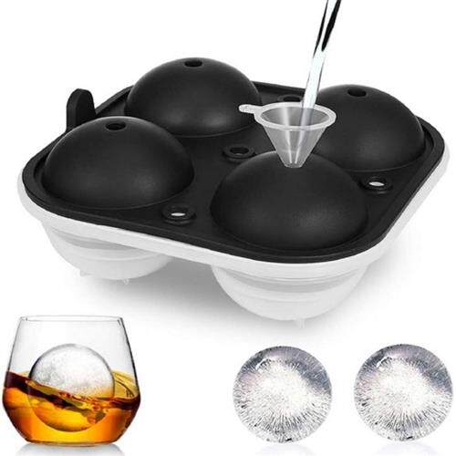 极速4 Cell Ice Ball Mold Silicone Ice Cube Trays Whiskey Ice