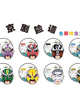 好货幼儿园环创主题墙成品戏曲京剧脸谱非遗文化面装饰贴材料传统